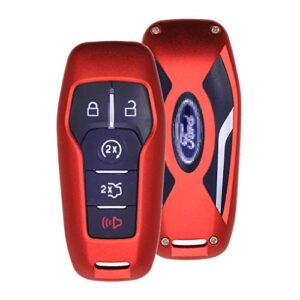 HHYE0221 - Red Aluminium Remote Key Fob Cover for Ford F-150 Explorer Mustang F-250 Super Duty Lincoln MKX MKC MKZ