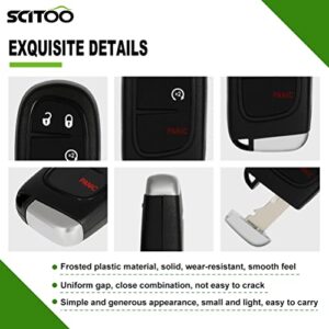 SCITOO Keyless Entry Remote Key Fob SHELL CASE Replacement for 4 Buttons Uncut Car Key for Jeep for Cherokee 2014-2018 1pc FCC GQ4-54T GQ454 GQ454