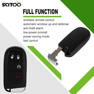 SCITOO Keyless Entry Remote Key Fob SHELL CASE Replacement for 4 Buttons Uncut Car Key for Jeep for Cherokee 2014-2018 1pc FCC GQ4-54T GQ454 GQ454