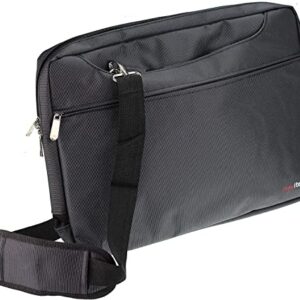 Navitech Black Sleek Water Resistant Travel Bag - Compatible with Philips PD90 16 9" Dual Portable DVD Player