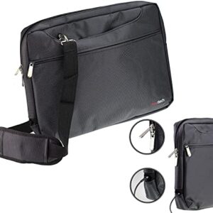 Navitech Black Sleek Water Resistant Travel Bag - Compatible with Philips PD90 16 9" Dual Portable DVD Player
