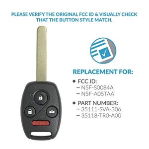 Keyless2Go Replacement for Keyless Entry Car Key Vehicles That Use 4 Button N5F-S0084A