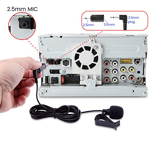 Car Microphone 3.5mm, Car Radio Mic Replacement for Pioneer Kenwood Boss JVC Sony Jensen Alpine Bluetooth Stereo Vehicle Head Unit Enabled Audio GPS DVD - External Hands Free Assembly Mike