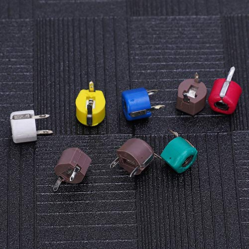 FTVOGUE 80pcs 6mm Trimmer Capacitor Variable Capacitance Ceramic Electronic Capacitor Kit 5 10 20 30 40 60 70 120P ,Capacitance