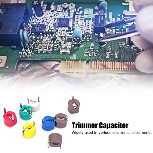 FTVOGUE 80pcs 6mm Trimmer Capacitor Variable Capacitance Ceramic Electronic Capacitor Kit 5 10 20 30 40 60 70 120P ,Capacitance