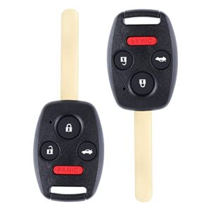 keyless entry remote uncut car ignition key fob replacement for vehicles 2003-2007 honda accord that use 4 buttons oucg8d-380h-a 35111-shj-305 id46 chip,set of 2