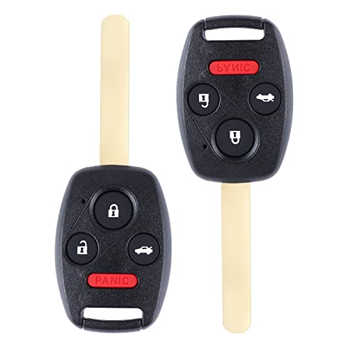 Keyless Entry Remote Uncut Car Ignition Key Fob Replacement for Vehicles 2003-2007 Honda Accord That Use 4 Buttons OUCG8D-380H-A 35111-SHJ-305 ID46 Chip,Set of 2