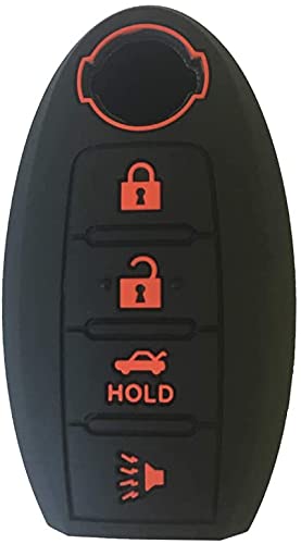 2 Pack Sillicone Key Fob Cover Remote Case Protector Bag Shell for Nissan Teana Murano Maxima Pathfinder Rogue Versa 350Z 370Z Sentra Altima CWTWB1U840 285E3-3SG0D (Black+Black)