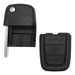 autokeymax flip key fob case shell only replacement for pontiac g8 2008 2009 5 btn panic remote fold black (1)