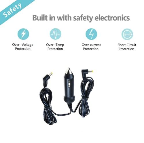 HISPD Auto DC Car Charger Compatible with Sylvania Portable DVD Player SDVD7014 Dual Screens