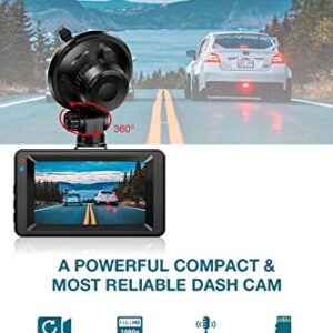 Dashcam【2022 New Version】Dash Camera for cars 1080P Full HD DVR Dashboard Camera 3"IPS Screen Driving Recorder 170°Wide Angle Lens Night Vision G-Sensor Loop Recording Motion Detection Parking Monitor