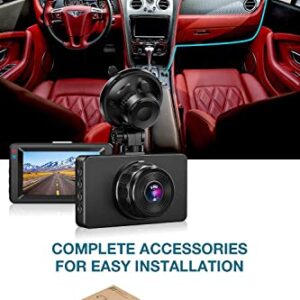 Dashcam【2022 New Version】Dash Camera for cars 1080P Full HD DVR Dashboard Camera 3"IPS Screen Driving Recorder 170°Wide Angle Lens Night Vision G-Sensor Loop Recording Motion Detection Parking Monitor