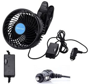 alagoo car fan 6” 12v fan cool gadgets clip fan for front rear seat passenger portable car seat fan electric car fans quiet car air conditioner with cigarette lighter plug for car/vehicle suv, rv