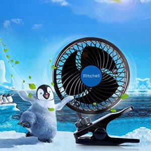 Alagoo Car Fan 6'' 12V Fan Cool Gadgets Clip Fan for Front Rear Seat Passenger Portable Car Seat Fan Electric Car Fans Quiet Car Air Conditioner with Cigarette Lighter Plug for Car/Vehicle SUV, RV