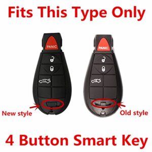 Rpkey Silicone Keyless Entry Remote Control Key Fob Cover Case protector Replacement Fit For Dodge Challenger Charger Journey Magnum M3N5WY783X IYZ-C01C(gules)