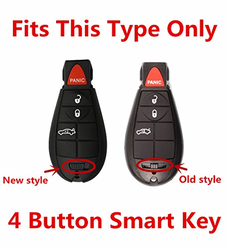 Rpkey Silicone Keyless Entry Remote Control Key Fob Cover Case protector Replacement Fit For Dodge Challenger Charger Journey Magnum M3N5WY783X IYZ-C01C(gules)