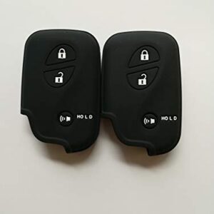 2pcs Black Silicone Fob Key Cover for Lexus CT200H ES350 GS300 GS350 GS430 GS450h GS460 GX460 LX570 RX350 RX450h RX400h RX330Fob Remote Keyless Entry Smart Key Protector Key Jacket HYQ14ACX