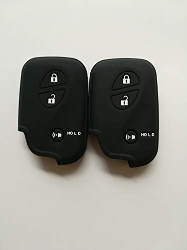 2pcs Black Silicone Fob Key Cover for Lexus CT200H ES350 GS300 GS350 GS430 GS450h GS460 GX460 LX570 RX350 RX450h RX400h RX330Fob Remote Keyless Entry Smart Key Protector Key Jacket HYQ14ACX