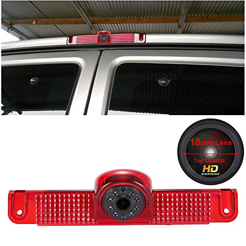 Navinio Super HD 1280*720 Pixels Car Third Roof Top Mount Brake Lamp Camera Brake Light Rear View Backup Camera for Chevrolet Express GMC Savana Vans Exporer Vans Cargo Reverse Parking Camera