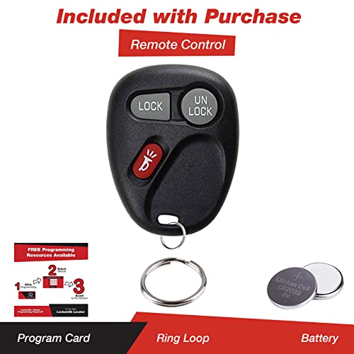 KeylessOption Keyless Entry Remote Car Key Fob and Key Replacement For 15732803