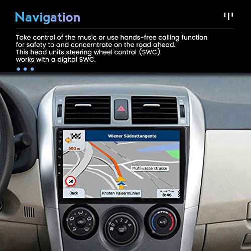 Android 11 Car Stereo Double Din for Toyota Corolla 2009 2010 2011 2012, 9 Inch Car Radio Built in Car-Play Android Auto GPS Navigation IPS Touchscreen Support BT FM AM, 2GB RAM 32GB ROM