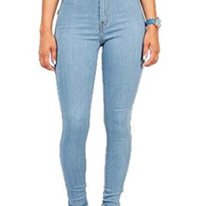 Andongnywell Super High Waisted Stretchy Skinny Jeans Denim Pants (Sky Blue,X-Small)