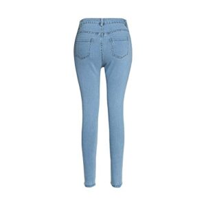 Andongnywell Super High Waisted Stretchy Skinny Jeans Denim Pants (Sky Blue,X-Small)