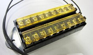 8 way terminal block bus bar, splits 1 input to 8 out (18awg power lead and with cover)