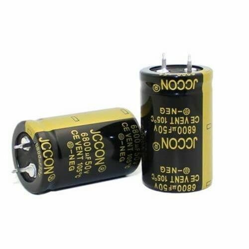 2PC 50v 6800uf JCCON Black Gold Audio Amplifier Filter Capacitor 25x40