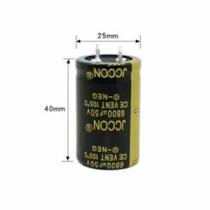 2PC 50v 6800uf JCCON Black Gold Audio Amplifier Filter Capacitor 25x40