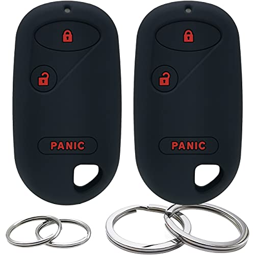 GFDesign 2 Pcs Silicone 3 Buttons Key Fob Cover Remote Case Keyless Protector Compatible with Honda Accord Civic Element Insight Pilot 72147-S5A-A01 NHVWB1U523 NHVWB1U521 A269ZUA106 72147-S04-A01