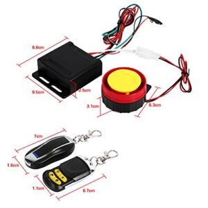 Motorcycle Bike Anti-Theft Alarm System, 12V Motorcycle Anti-Theft Security Burglar Alarm System Remote Control Motorcycle Security Kit, Fit for Motorcycles with 12V Battery, Battery Not Included