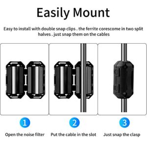 Ferrite Ring Core Black RFI EMI Noise Suppressor Cable Clip-20Pcs