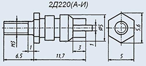 Silicon diodes 2D220E USSR 1 pcs