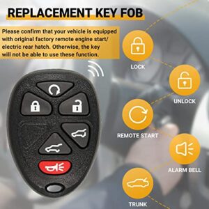 Car Key Fob Keyless Entry Remote 6 Button Compatible with Chevy Tahoe| Suburban| GMC Yukon| Yukon XL1500 2500| Cadillac Escalade ESV| EXT Key Replacement OUC60221 OUC60270