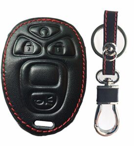 rpkey leather keyless entry remote control key fob cover case protector rep⼃lacement fit for remote holder buick cadillac chevrolet gmc pontiac ouc60270 15913421