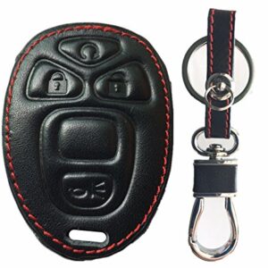 RPKEY Leather Keyless Entry Remote Control Key Fob Cover Case Protector Rep⼃lacement Fit for Remote Holder Buick Cadillac Chevrolet GMC Pontiac OUC60270 15913421