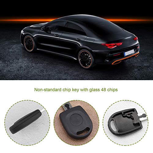 Car Key Case Fob Shell with Immobilizer ID48 Transponder Chip Uncut Key Blank Kit Vehicle Remote Key Replacement Spare Parts