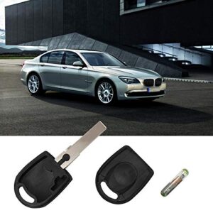 Car Key Case Fob Shell with Immobilizer ID48 Transponder Chip Uncut Key Blank Kit Vehicle Remote Key Replacement Spare Parts