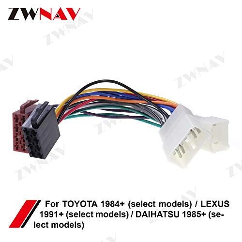 ZWNAV ISO Car Radio Wire Cable Wiring Harness Stereo Adapter Connector Adaptor Plug Power Fit for Toyota 1984+, Lexus 1991+, Daihatsu 1985+ (Select Models)