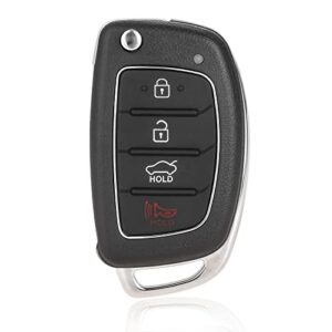 hz-monstar 4 buttons remote flip key fob, car key fob keyless entry remote compatible with hyundai 2015 2016 2017 sonata oem remote key, p/n: 95430-c1010/433 mhz tq8-rke-4f16
