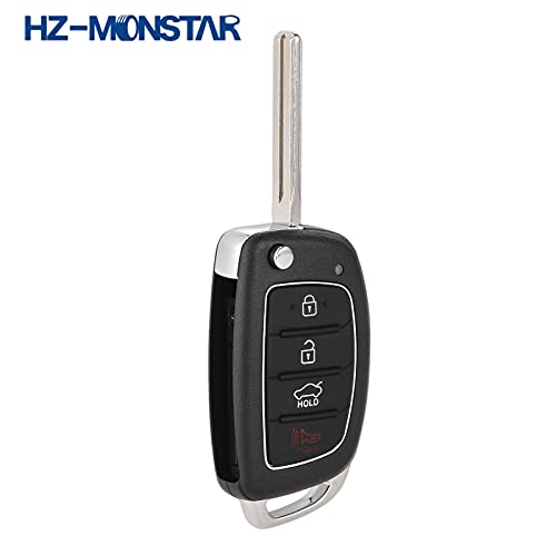 HZ-MONSTAR 4 Buttons Remote Flip Key Fob, Car Key Fob Keyless Entry Remote Compatible with Hyundai 2015 2016 2017 Sonata OEM Remote Key, P/N: 95430-C1010/433 MHz TQ8-RKE-4F16