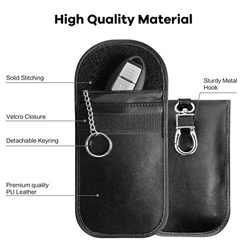 MONOJOY RFID Pouch Faraday Bags: Faraday Bag for Key Fob RFID Blocking Pouch RFID Key Fob Faraday Pouch for Key Fob Key Fob Protector | RFID Blocking Faraday Pouch Faraday Key Fob Key Fob Blocker