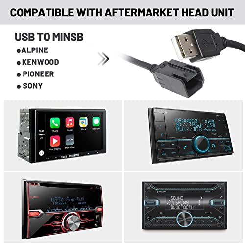 RED WOLF Car Stereo Factory USB Port Cable Wiring Harness Retention Fit Nissan 2013-2022 Rogue Frontier Titan Sentra Retain OE USB Wire Connector Adapter Mount Aftermarket Radio CD Player HU