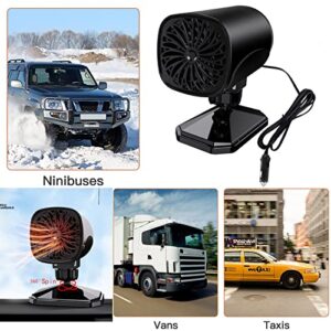 Portable Car Heater, Auto Heater Fan, Car Defogger, Fast Heating Quickly Defrost Defogger 12V 150W Auto Ceramic Heater Fan 3-Outlet Plug in Cig Lighter