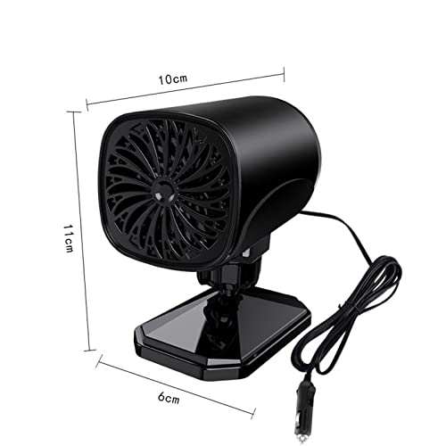 Portable Car Heater, Auto Heater Fan, Car Defogger, Fast Heating Quickly Defrost Defogger 12V 150W Auto Ceramic Heater Fan 3-Outlet Plug in Cig Lighter