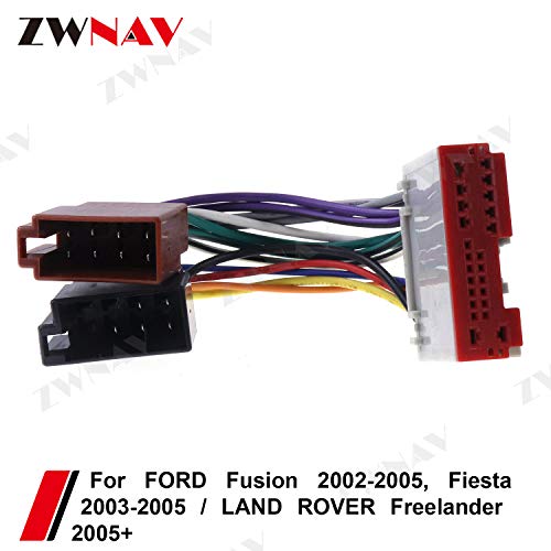 ZWNAV ISO Car Radio Wire Cable Wiring Harness Stereo Adapter Connector Adaptor Plug Power and Loudspeaker Fit for Ford Fusion 2002-2005, Fiesta 2003-2005, Land Rover Freelander 2005+