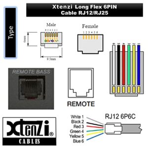 Xtenzi 6Pin Flex Cable XTFC Wire Accessory XT91617 for Amp Remote Bass Knob Compatible with Boss Audio Amplifiers