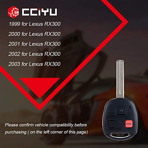 CCIYU for Lexus Key Fob Keyless Ignition Uncut 3 Buttons for Lexus Rx300 Keyless Entry Remote Fob 1999-2003 for Lexus Rx300 Series Remote Keyless Entry OE Adp12548701s n14tmtx1 Set of1