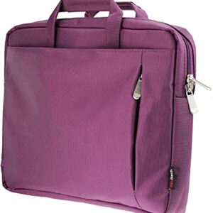 Navitech Purple Sleek Water Resistant Travel Bag - Compatible with Sylvania 13.3-" 720p Portable DVD Player